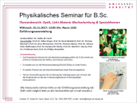 Physikalsiches Seminar (Physik Bachelor)